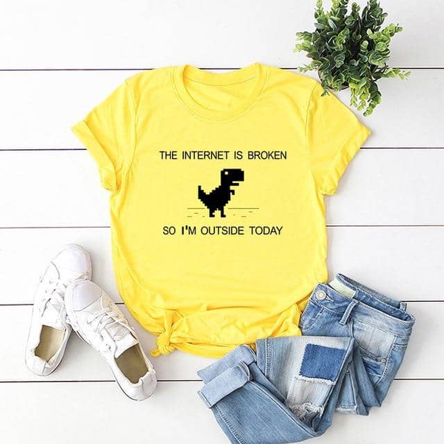 Women T-Shirt Dinosaur  Women Plus Size Funny Tops - Kpopshop