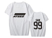 style ateez member name kpop unisex t-shirt k-pop top tees - Kpopshop