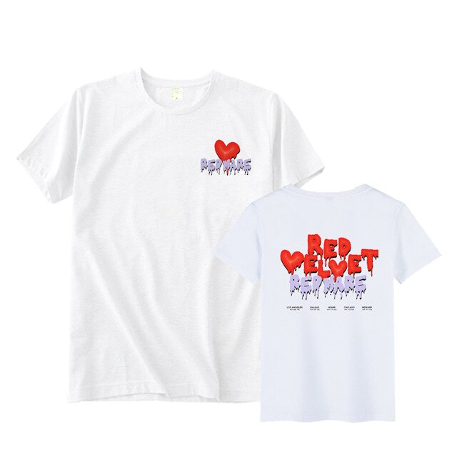 Summer style Red Velvet red mare concert same printing o neck short sleeve t shirt k-pop unisex fashion loose t-shirt