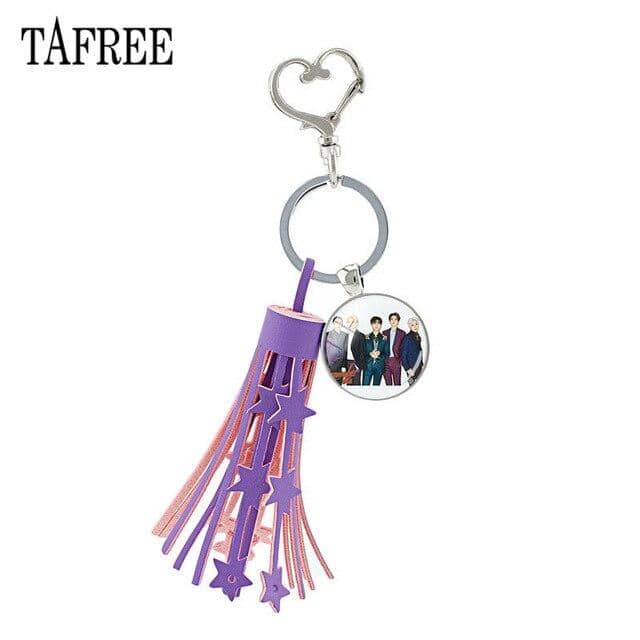 Kpop Newest TAFREE Purple Tassel Heart Clasps Key Ring Holder Glass Day6 DAY 6 Cabochon Dome Pendant Keychain For Fan Gift  Day17 that you'll fall in love with. At an affordable price at KPOPSHOP, We sell a variety of TAFREE Purple Tassel Heart Clasps Key Ring Holder Glass Day6 DAY 6 Cabochon Dome Pendant Keychain For Fan Gift  Day17 with Free Shipping.
