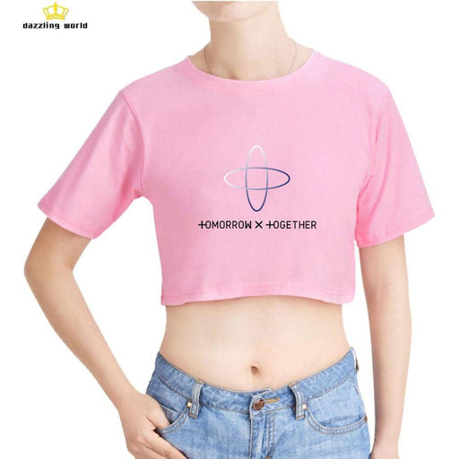 TXT Sexy Belly Button  kpop Tomorrow X Together Women crop top Korea t-shirt 2XL - Kpopshop