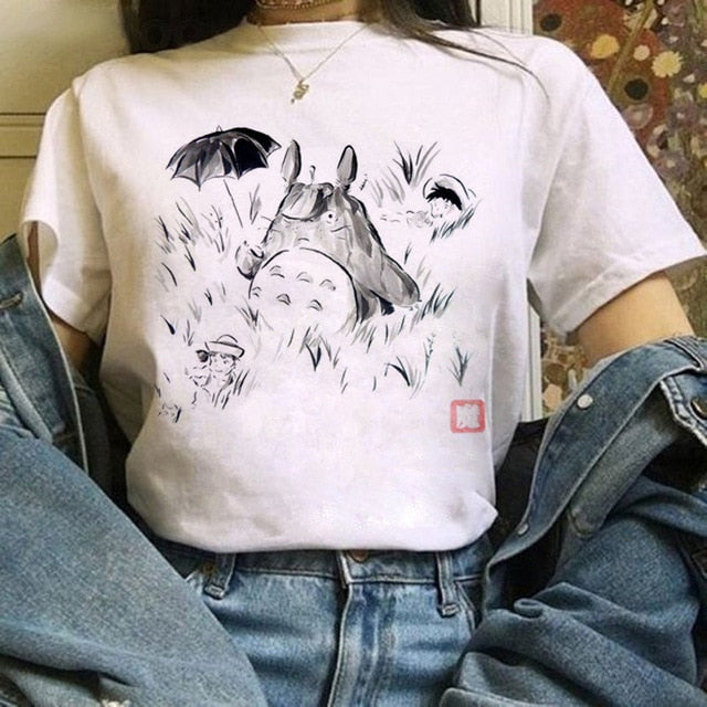 Kawaii T Shirt Women  Funny Cartoon T-shirt Cute Anime Top Tee Female