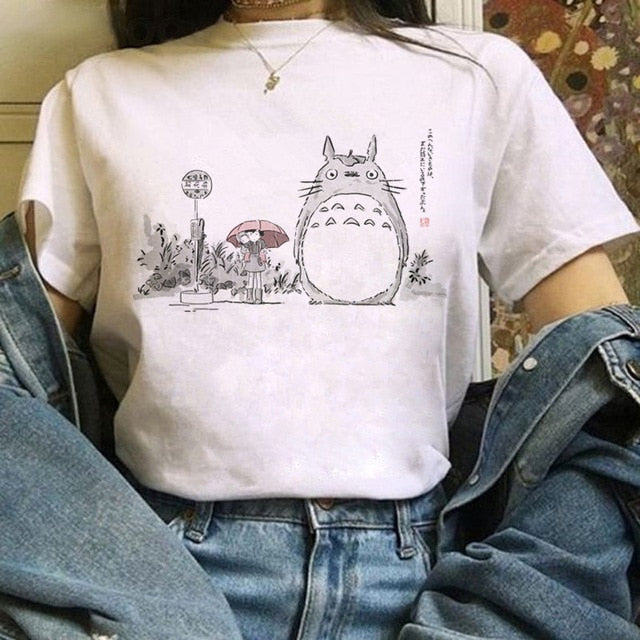 Kawaii T Shirt Women  Funny Cartoon T-shirt Cute Anime Top Tee Female