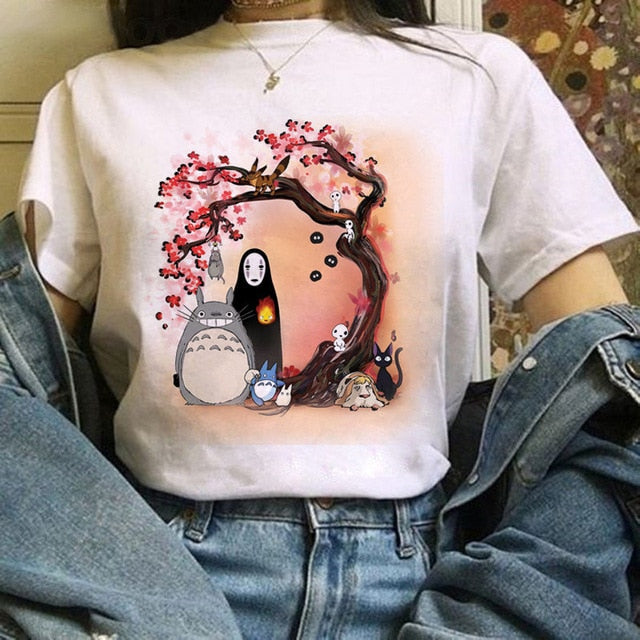 Kawaii T Shirt Women  Funny Cartoon T-shirt Cute Anime Top Tee Female
