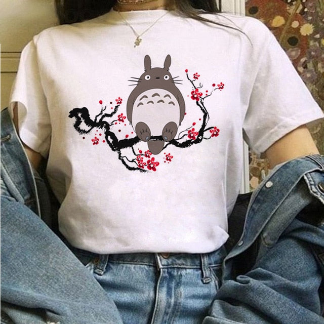 Kawaii T Shirt Women  Funny Cartoon T-shirt Cute Anime Top Tee Female