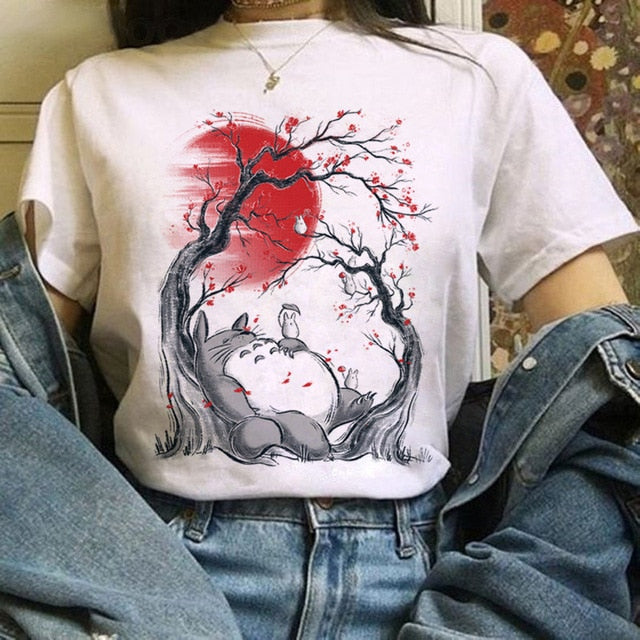 Kawaii T Shirt Women  Funny Cartoon T-shirt Cute Anime Top Tee Female