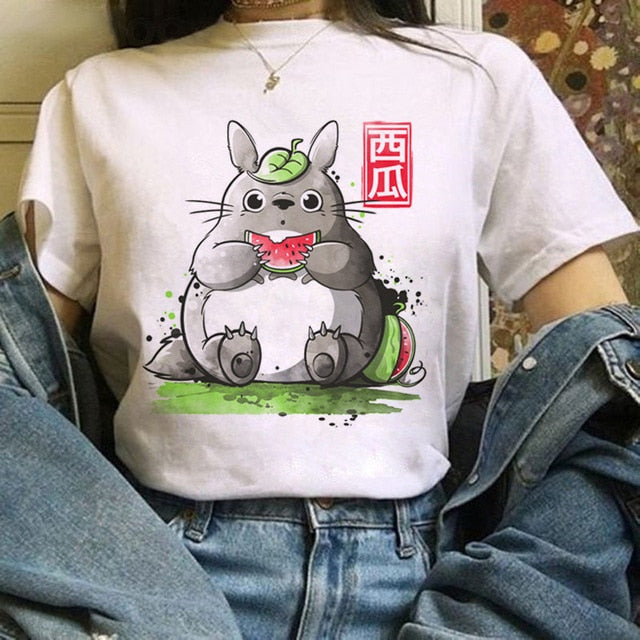 Kawaii T Shirt Women  Funny Cartoon T-shirt Cute Anime Top Tee Female