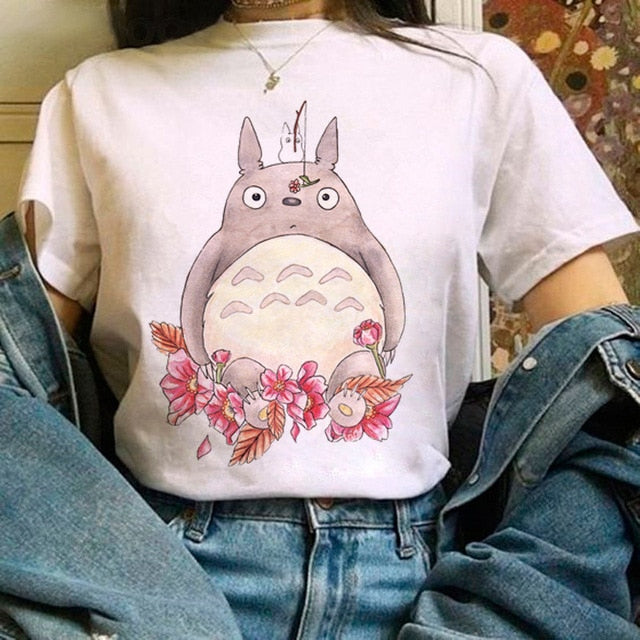 Kawaii T Shirt Women  Funny Cartoon T-shirt Cute Anime Top Tee Female