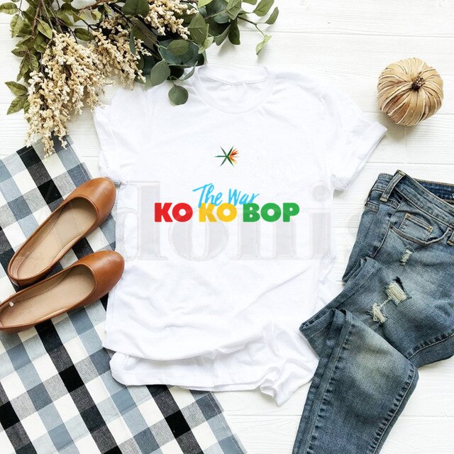 EXO Female Short Sleeve T-shirt Summer Clothes Exo New Korean Kpop Women T Shirt Woman Clothes