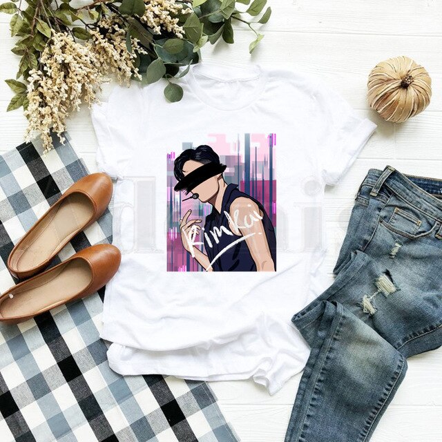 EXO Female Short Sleeve T-shirt Summer Clothes Exo New Korean Kpop Women T Shirt Woman Clothes
