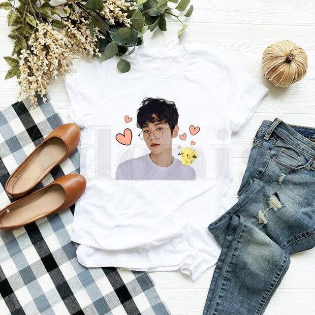 EXO Female Short Sleeve T-shirt Summer Clothes Exo New Korean Kpop Women T Shirt Woman Clothes