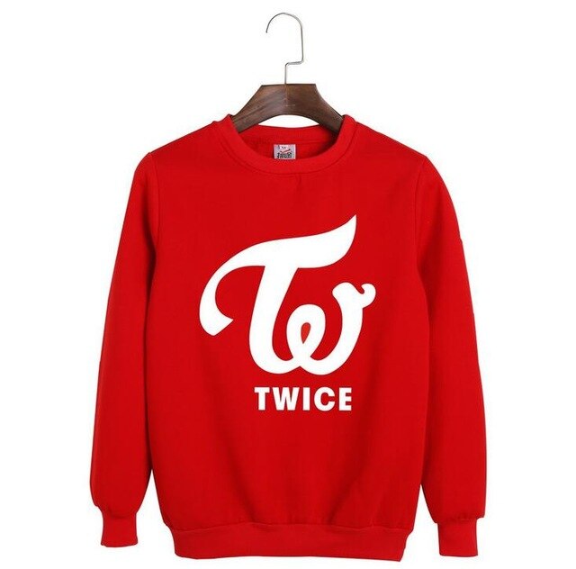 Twice pink sweatshirt  kpop pullover twice member name printing pullover o neck hoodie