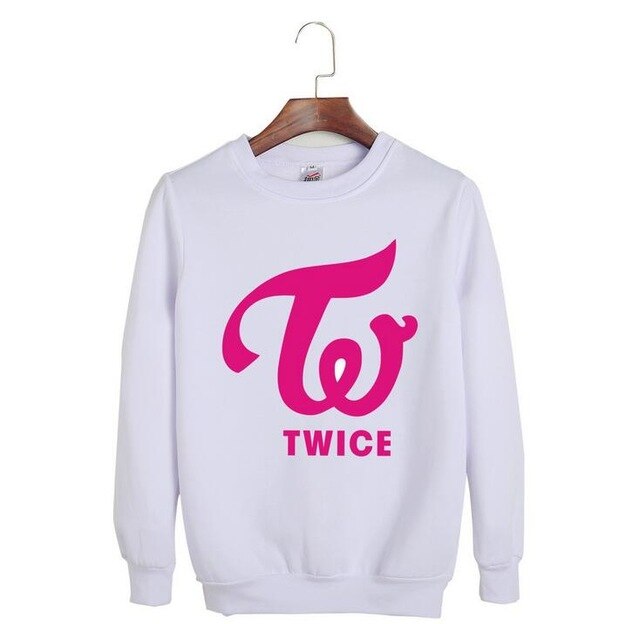 Twice pink sweatshirt  kpop pullover twice member name printing pullover o neck hoodie