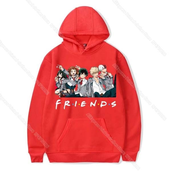Unisex Oversized Hoodie My Hero Academia Friends Sweatshirt Women Pullover Anime Clothes
