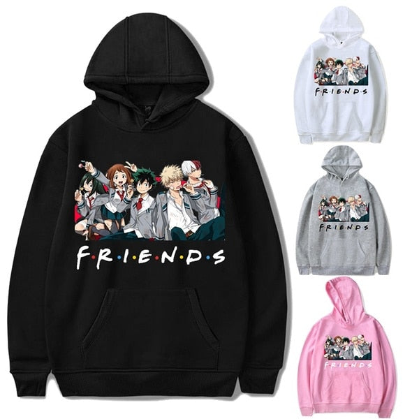 Unisex Oversized Hoodie My Hero Academia Friends Sweatshirt Women Pullover Anime Clothes