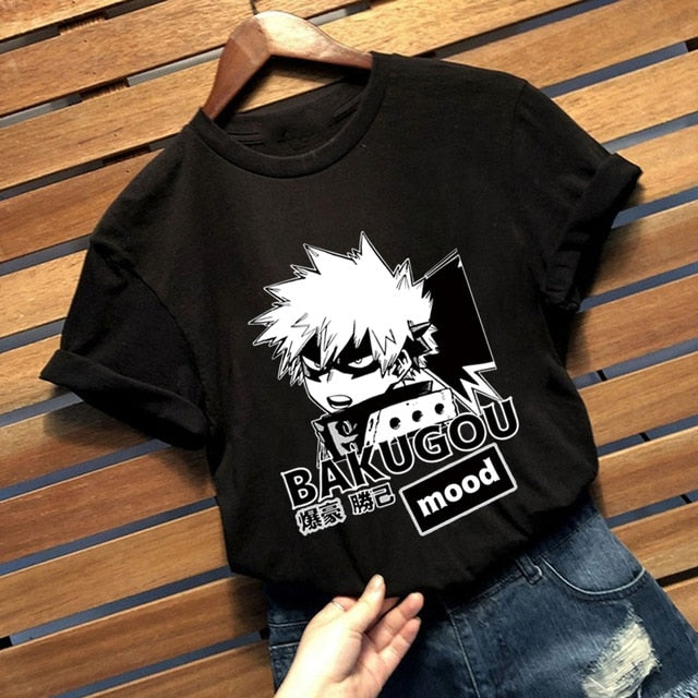 Unisex my hero academia Cool Japanese Anime Bakugou Katsuki Print Short Sleeve t shirt