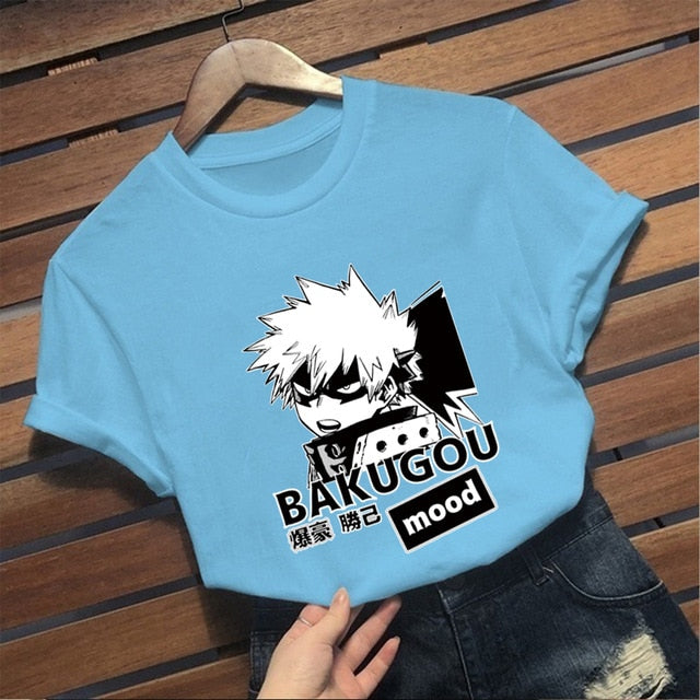 Unisex my hero academia Cool Japanese Anime Bakugou Katsuki Print Short Sleeve t shirt