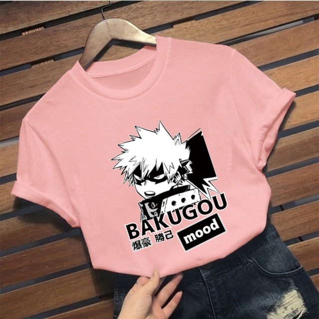 Unisex my hero academia Cool Japanese Anime Bakugou Katsuki Print Short Sleeve t shirt