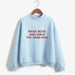 Women Funny Letter Fleece Turtleneck Pullover - Kpopshop