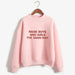 Women Funny Letter Fleece Turtleneck Pullover - Kpopshop