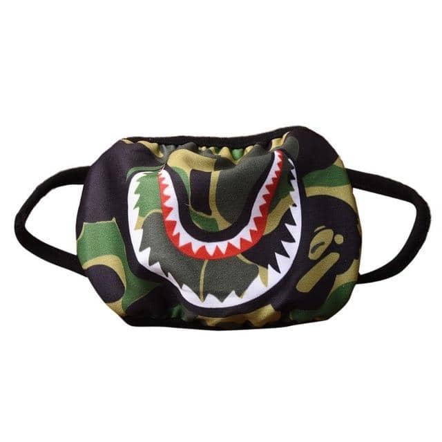 Women Men Unisex Trendy Half Face Mouth Mask Shark Colorful Camouflage Earloop Elastic Anti-Dust Kpop Muffle Protective - Kpopshop