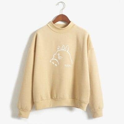Women Lovely TOTORO Preppy Style Hooded Fleece Turtleneck Pullover Hoodies - Kpopshop