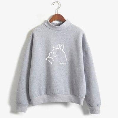 Women Lovely TOTORO Preppy Style Hooded Fleece Turtleneck Pullover Hoodies - Kpopshop