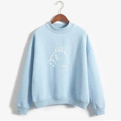Women Lovely TOTORO Preppy Style Hooded Fleece Turtleneck Pullover Hoodies - Kpopshop