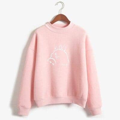 Women Lovely TOTORO Preppy Style Hooded Fleece Turtleneck Pullover Hoodies - Kpopshop