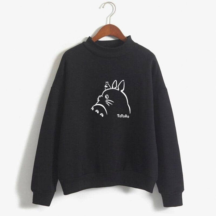 Women Lovely TOTORO Preppy Style Hooded Fleece Turtleneck Pullover Hoodies - Kpopshop