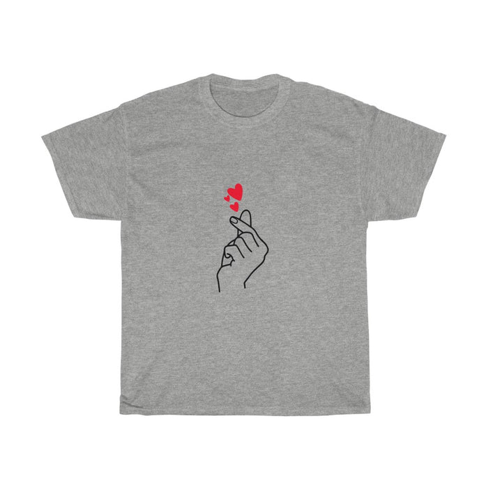 Korean Finger Heart Teenage Pop Top Tee Shirt