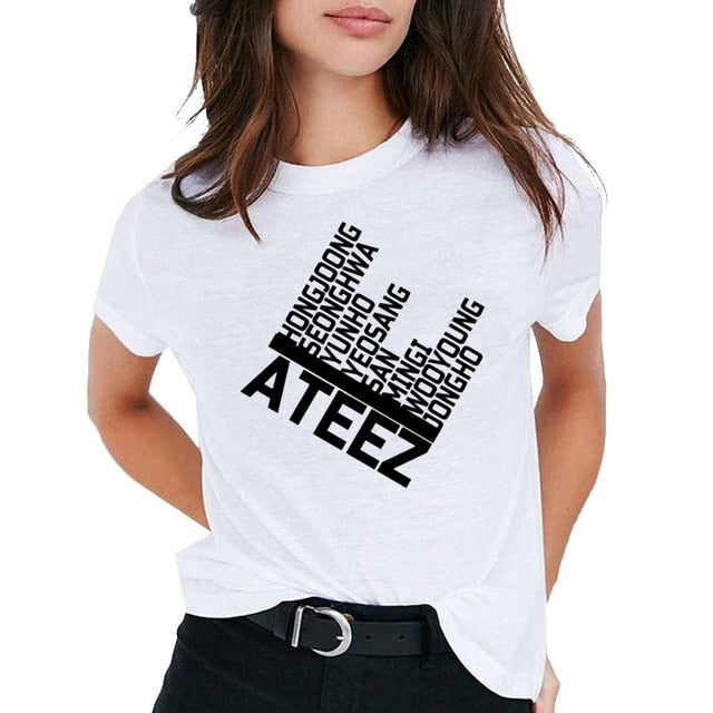 ateez top t shirt women female kawaii hip hop 90s ulzzang t-shirt casual tshirt tee shirts clothes harajuku korean streetwear