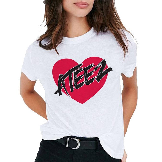 ateez top t shirt women female kawaii hip hop 90s ulzzang t-shirt casual tshirt tee shirts clothes harajuku korean streetwear