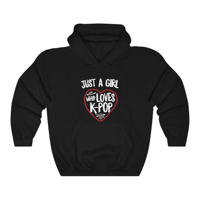 Just A Girl Who Loves K-Pop Hoodie - Trendy Winter Kpop Hoodies - Kpop Hooded Sweater