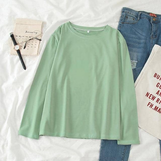 Kpopshop Originals - T-shirts Rainbow Striped Soft Loose Embroidery T-shirt  (5) - Kpopshop