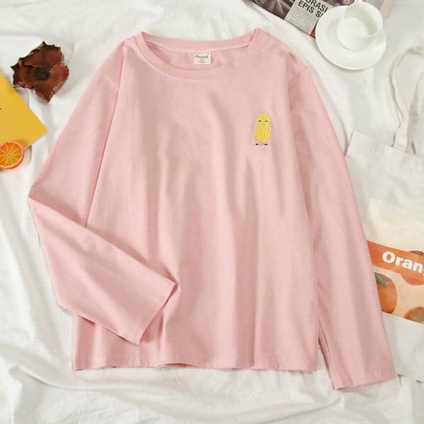 Kpopshop Originals - T-shirts Rainbow Striped Soft Loose Embroidery T-shirt  (5) - Kpopshop