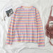 Kpopshop Originals - T-shirts Rainbow Striped Soft Loose Embroidery T-shirt  (5) - Kpopshop