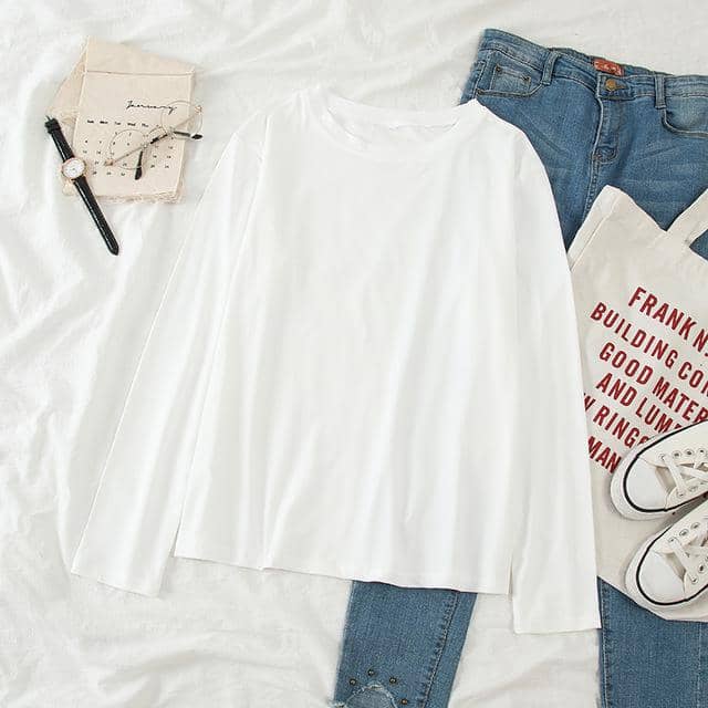 Kpopshop Originals - T-shirts Rainbow Striped Soft Loose Embroidery T-shirt  (5) - Kpopshop