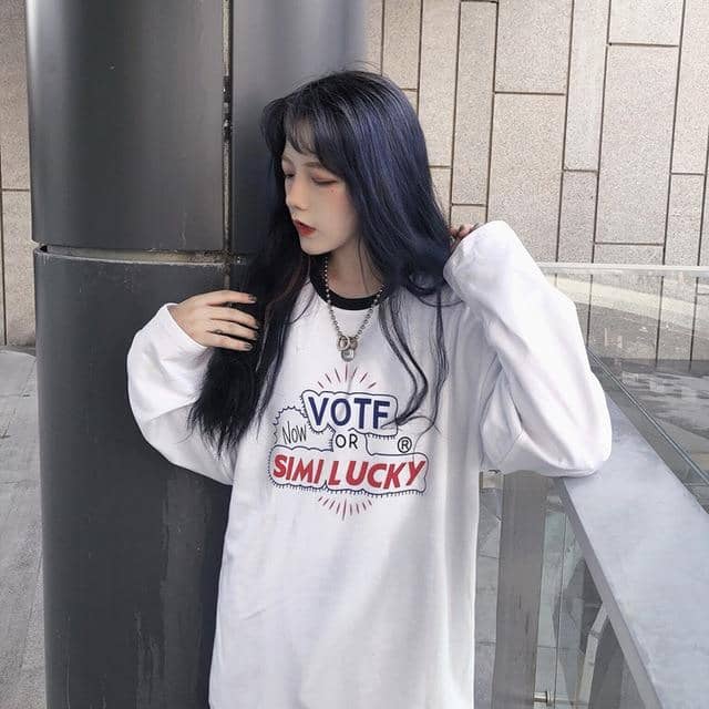 Kpopshop Originals - T-shirt Women Hip-hop Tees Korean Style letter T-shirts Girls black white tops - Kpopshop