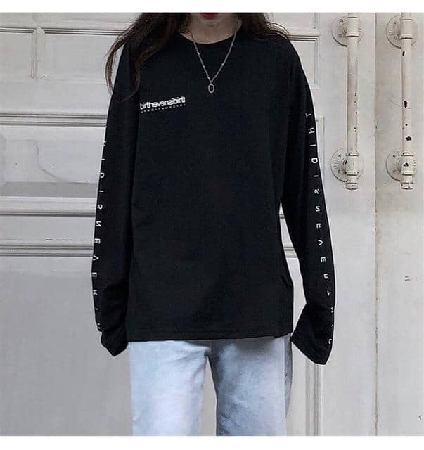 Kpopshop Originals - T-shirt Women Hip-hop Tees Korean Style letter T-shirts Girls black white tops - Kpopshop