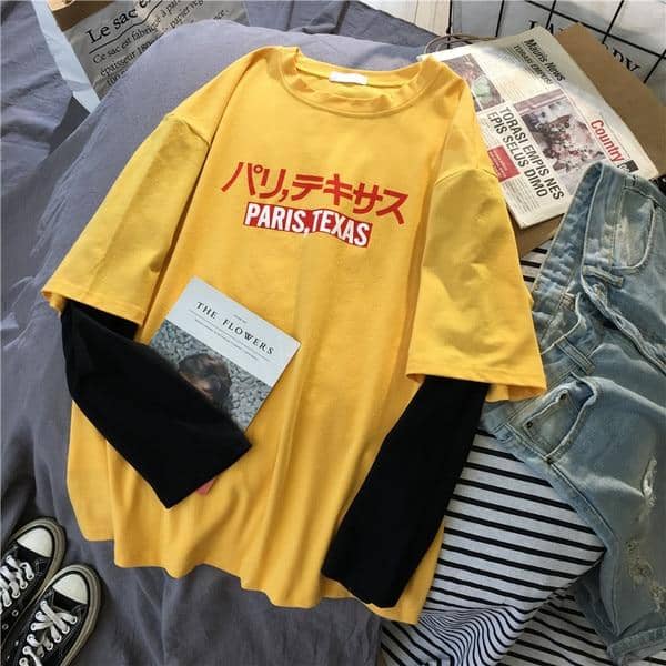 Kpopshop Originals - T-shirt Women Hip-hop Tees Korean Style letter T-shirts Girls black white tops - Kpopshop