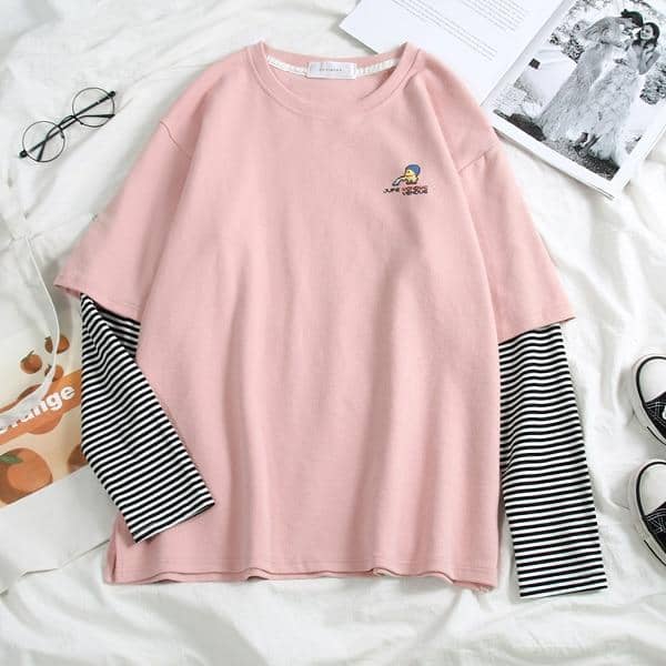Kpopshop Originals - T-shirt Women Hip-hop Tees Korean Style letter T-shirts Girls black white tops - Kpopshop