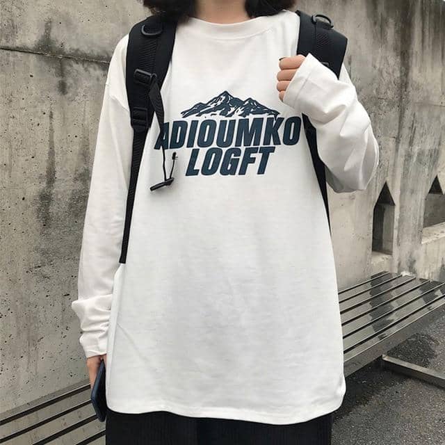 Kpopshop Originals - T-shirt Women Hip-hop Tees Korean Style letter T-shirts Girls black white tops - Kpopshop
