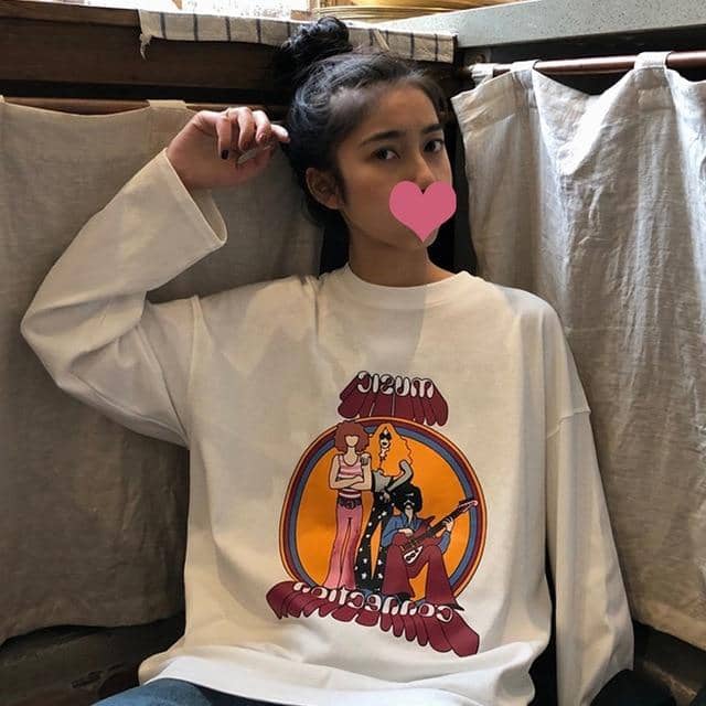 Kpopshop Originals - T-shirt Women Hip-hop Tees Korean Style letter T-shirts Girls black white tops - Kpopshop