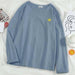 Kpopshop Originals - T-shirts Rainbow Striped Soft Loose Embroidery T-shirt  (4) - Kpopshop