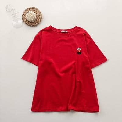 Kpopshop Originals - T-shirts Rainbow Striped Soft Loose Embroidery T-shirt  (4) - Kpopshop
