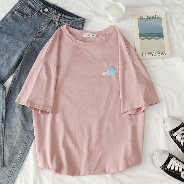 Kpopshop Originals - T-shirts Rainbow Striped Soft Loose Embroidery T-shirt  (4) - Kpopshop