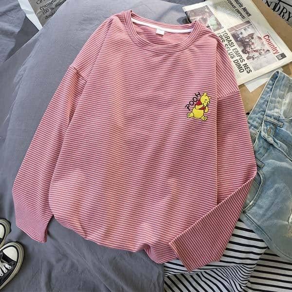 Kpopshop Originals - T-shirts Rainbow Striped Soft Loose Embroidery T-shirt  (4) - Kpopshop