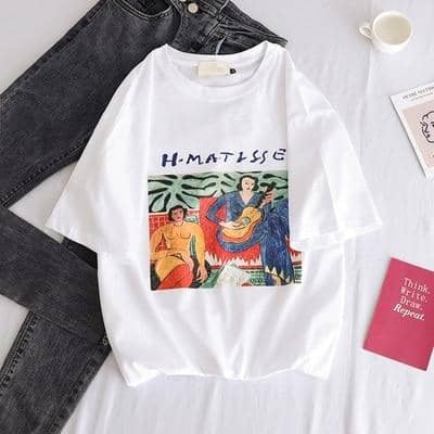 Kpopshop Originals - korean Stripped New for Women tees Tops embroidery 90's girls  Streetwear - Kpopshop