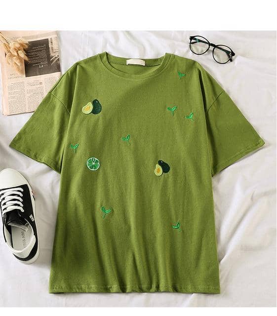 Kpopshop Originals - korean Stripped New for Women tees Tops embroidery 90's girls  Streetwear - Kpopshop